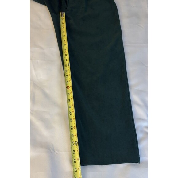 TALBOTS Petites Green Suede Straight Leg Pants 10P Stretch 5-Pocket Holiday 90s - Picture 10 of 10